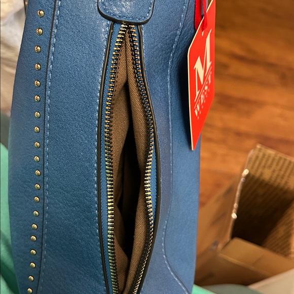 Montana West Royal Blue Studded Pebbled purse - Picture 4 of 4